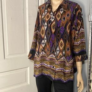 ⭐️Appàrenza Vintage peacock Print Longsleeves Sz. XLP⭐️